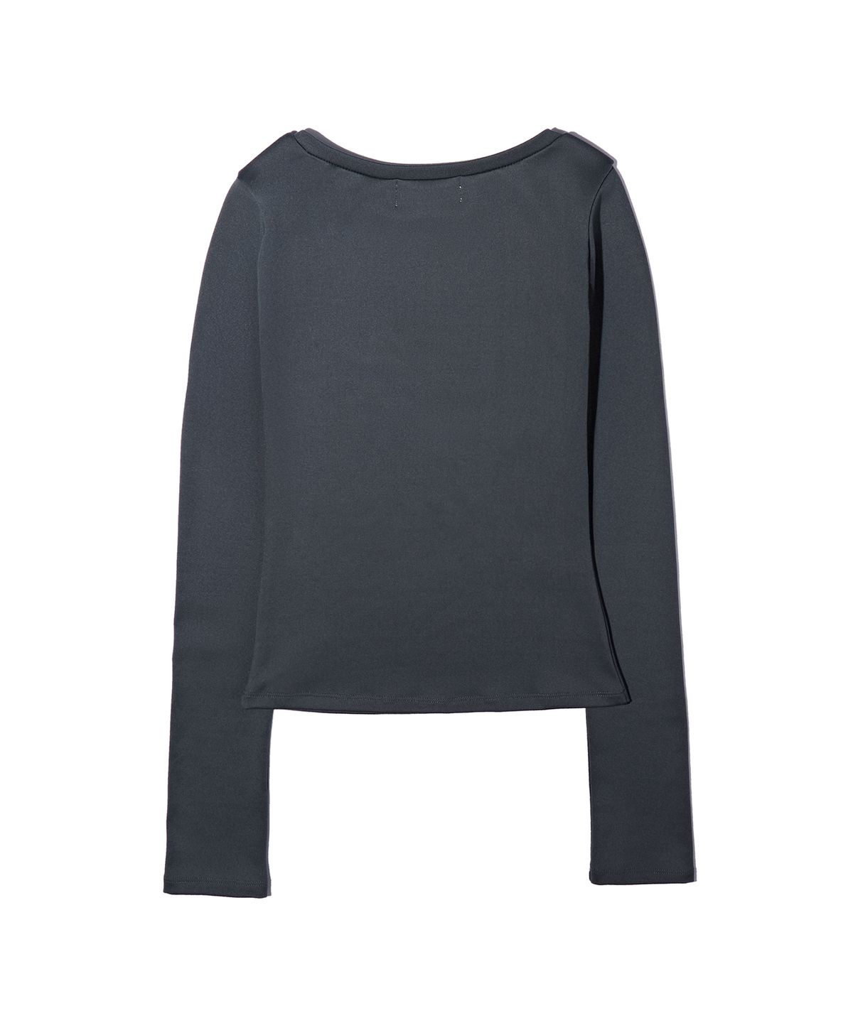 유희(YOUHEE) BASIC BOAT NECK LONG SLEEVE CHARCOAL