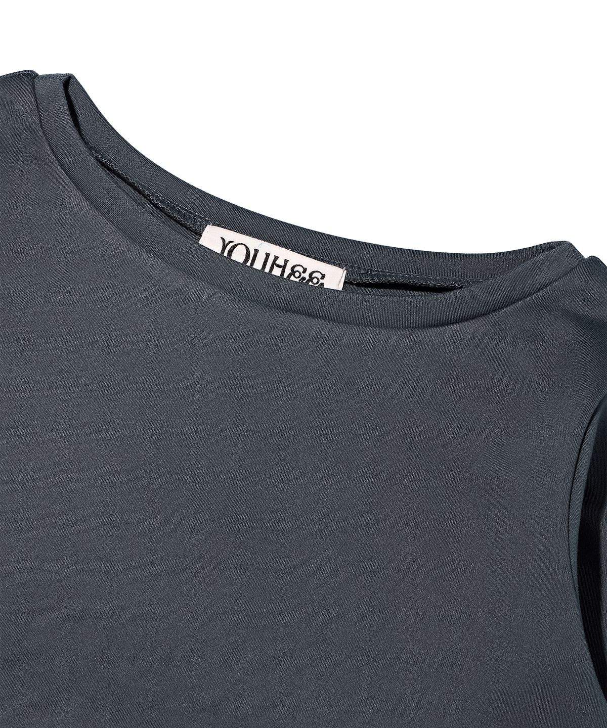 유희(YOUHEE) BASIC BOAT NECK LONG SLEEVE CHARCOAL