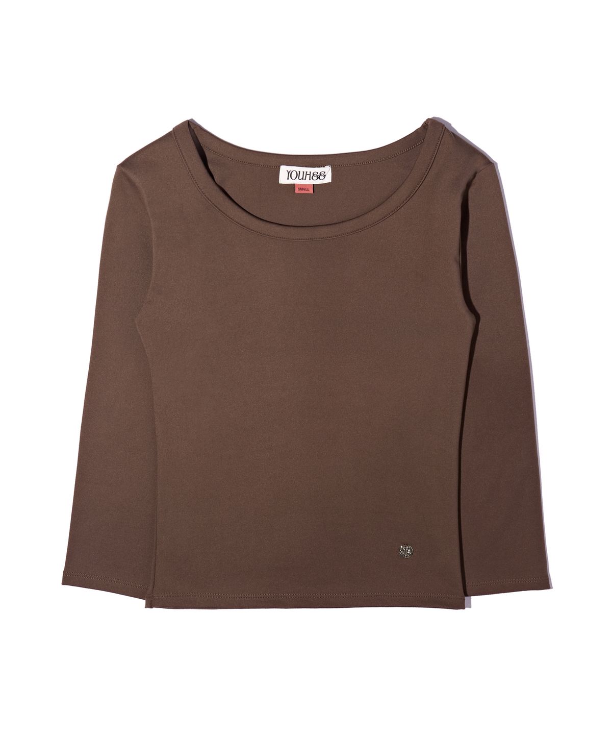 유희(YOUHEE) BASIC U-NECK QUARTER SLEEVE BROWN