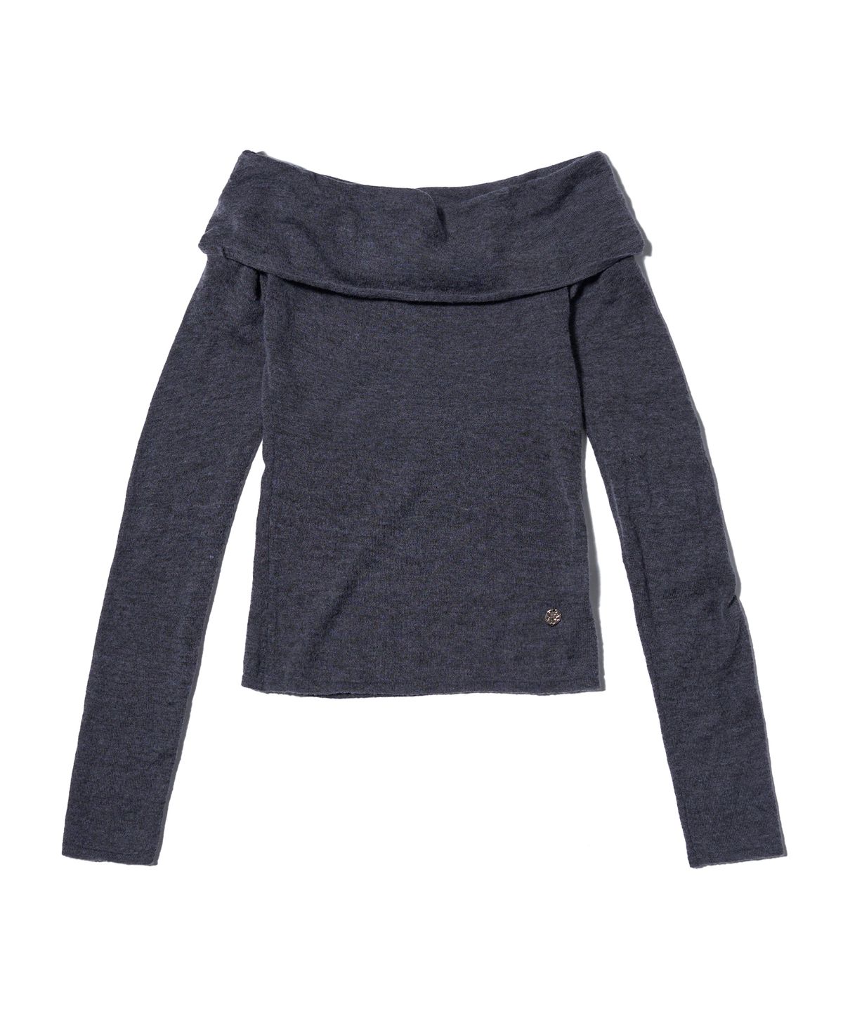 유희(YOUHEE) BASIC OFF SHOULDER KNIT CHARCOAL
