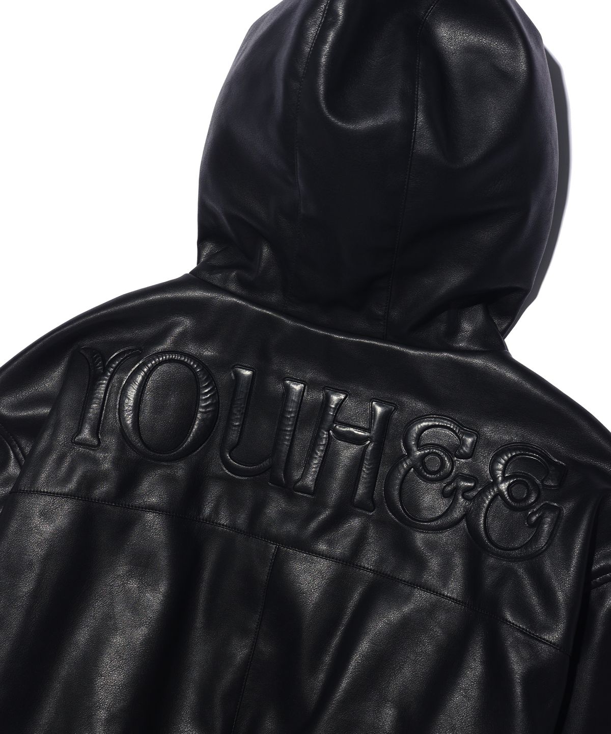 유희(YOUHEE) FAUX LEATHER JUMPER BLACK