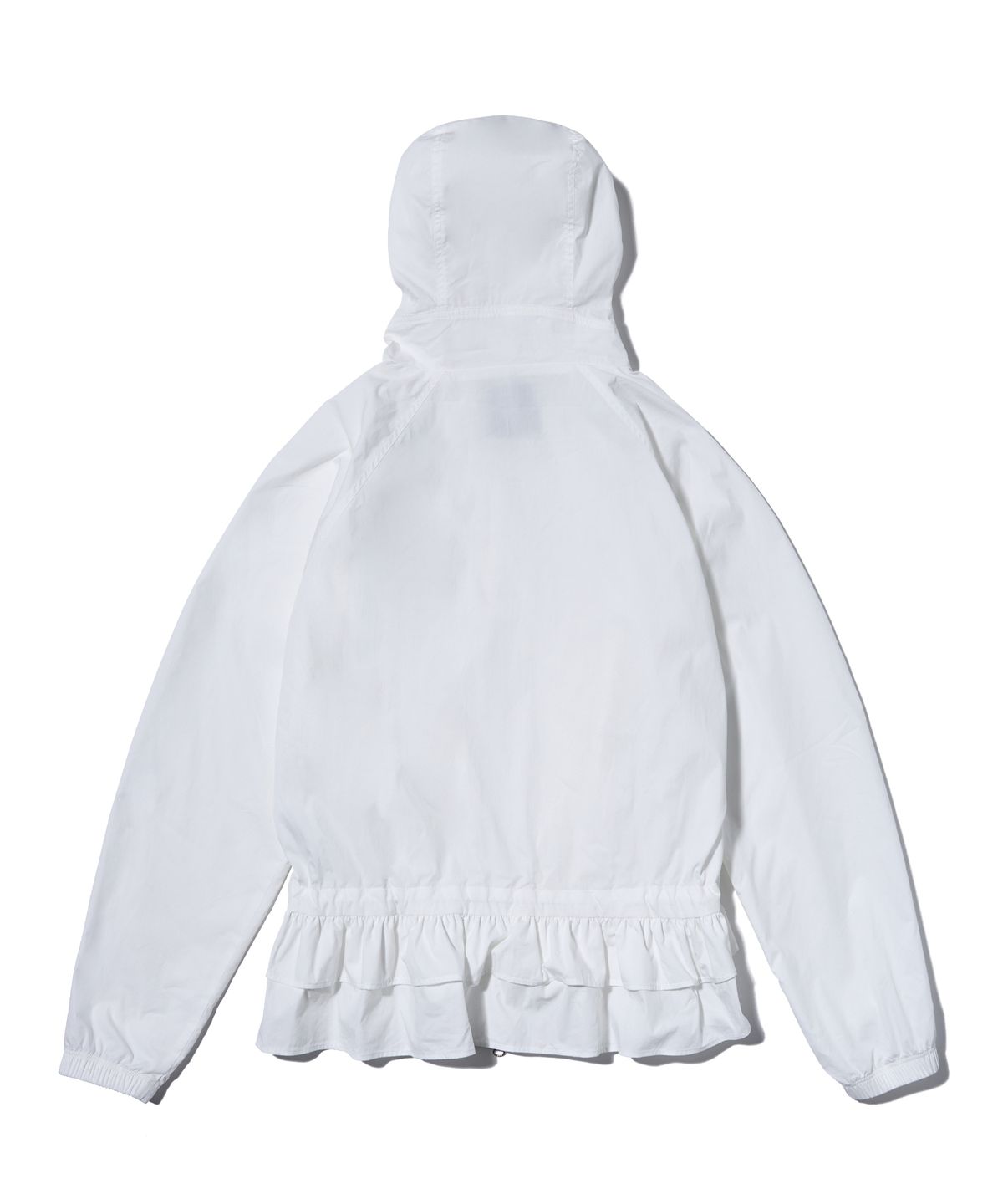 유희(YOUHEE) RUFFLE DETAILED WINDBREAKER WHITE