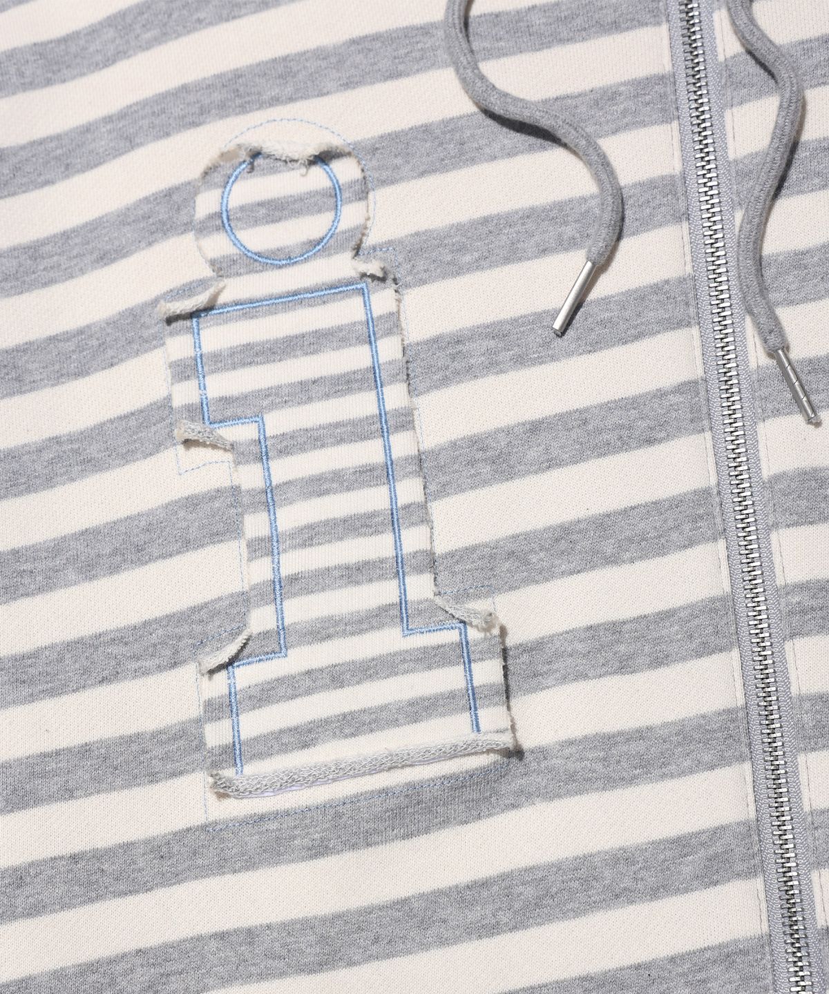 유희(YOUHEE) I LOVE APPLIQUE HOOD ZIP-UP MELANGE GREY