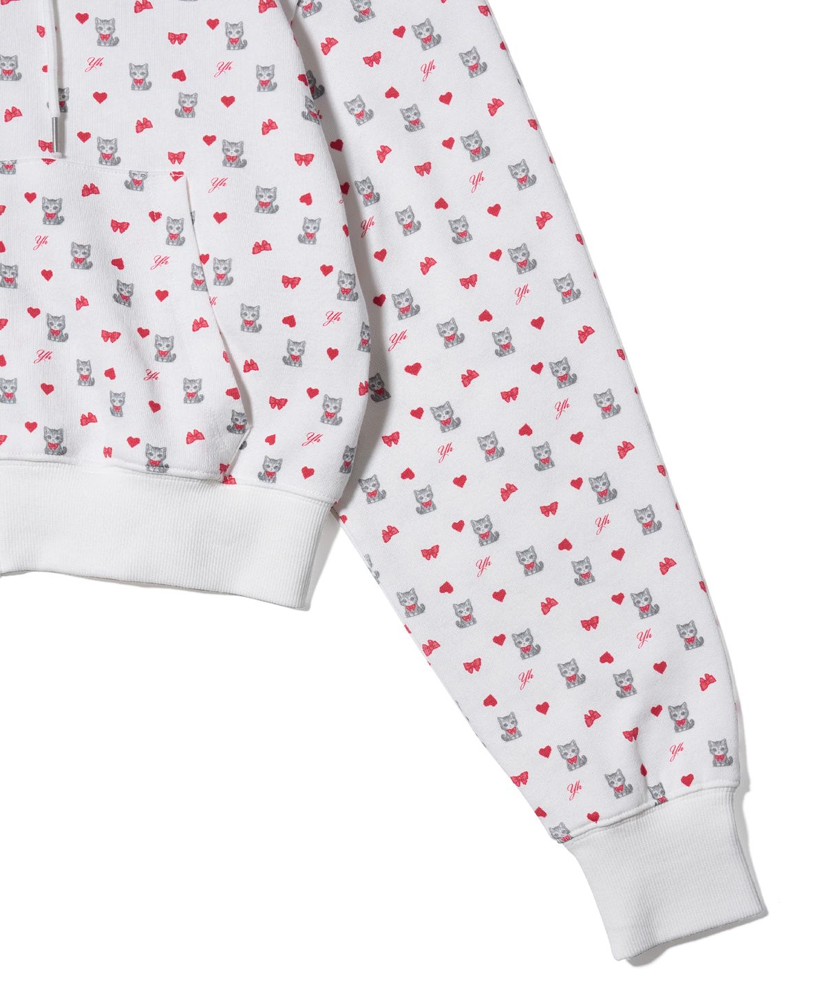 유희(YOUHEE) PETITE PATTERN HOOD ZIP-UP WHITE