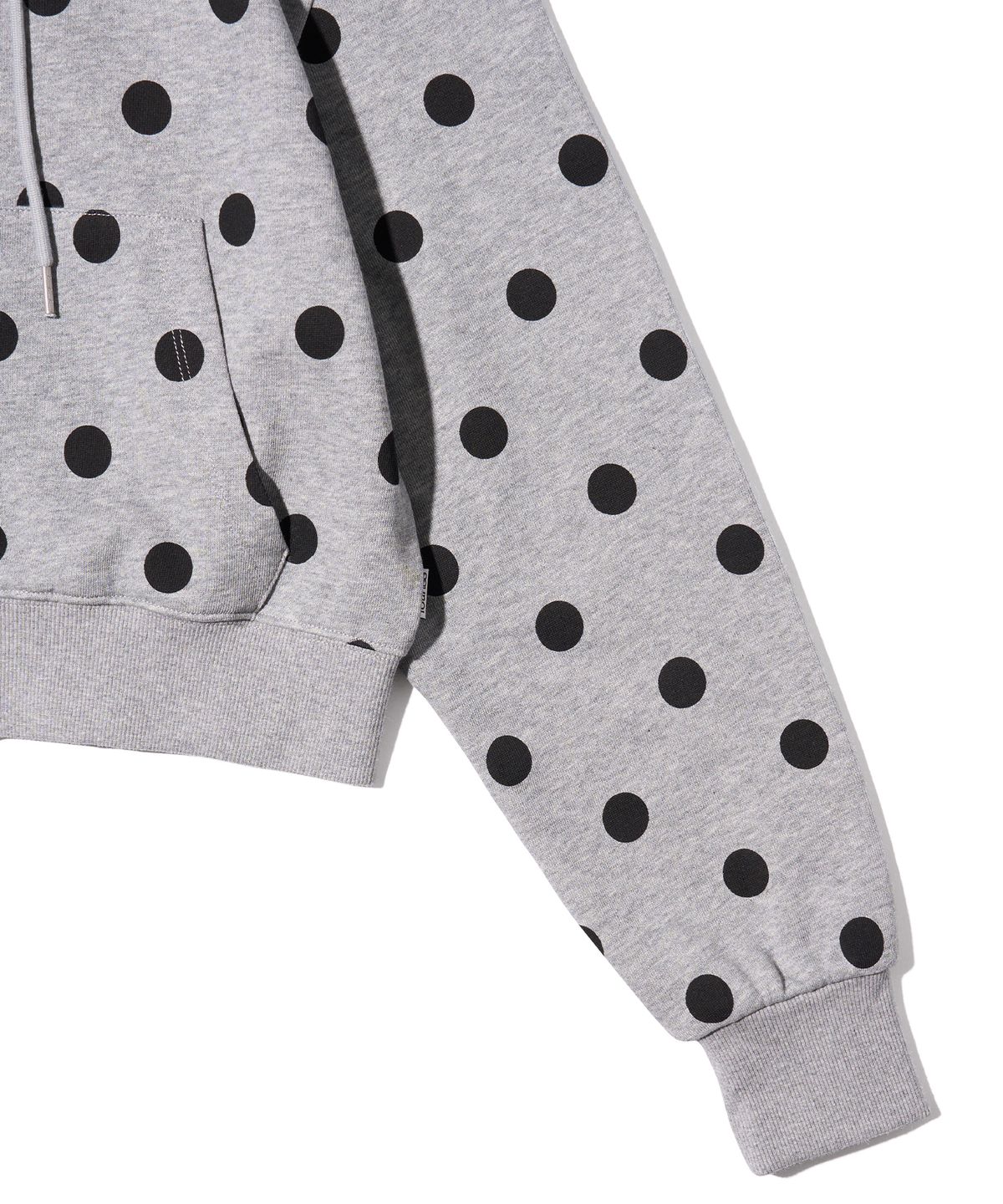 유희(YOUHEE) PETITE PATTERN HOOD ZIP-UP MELANGE GREY