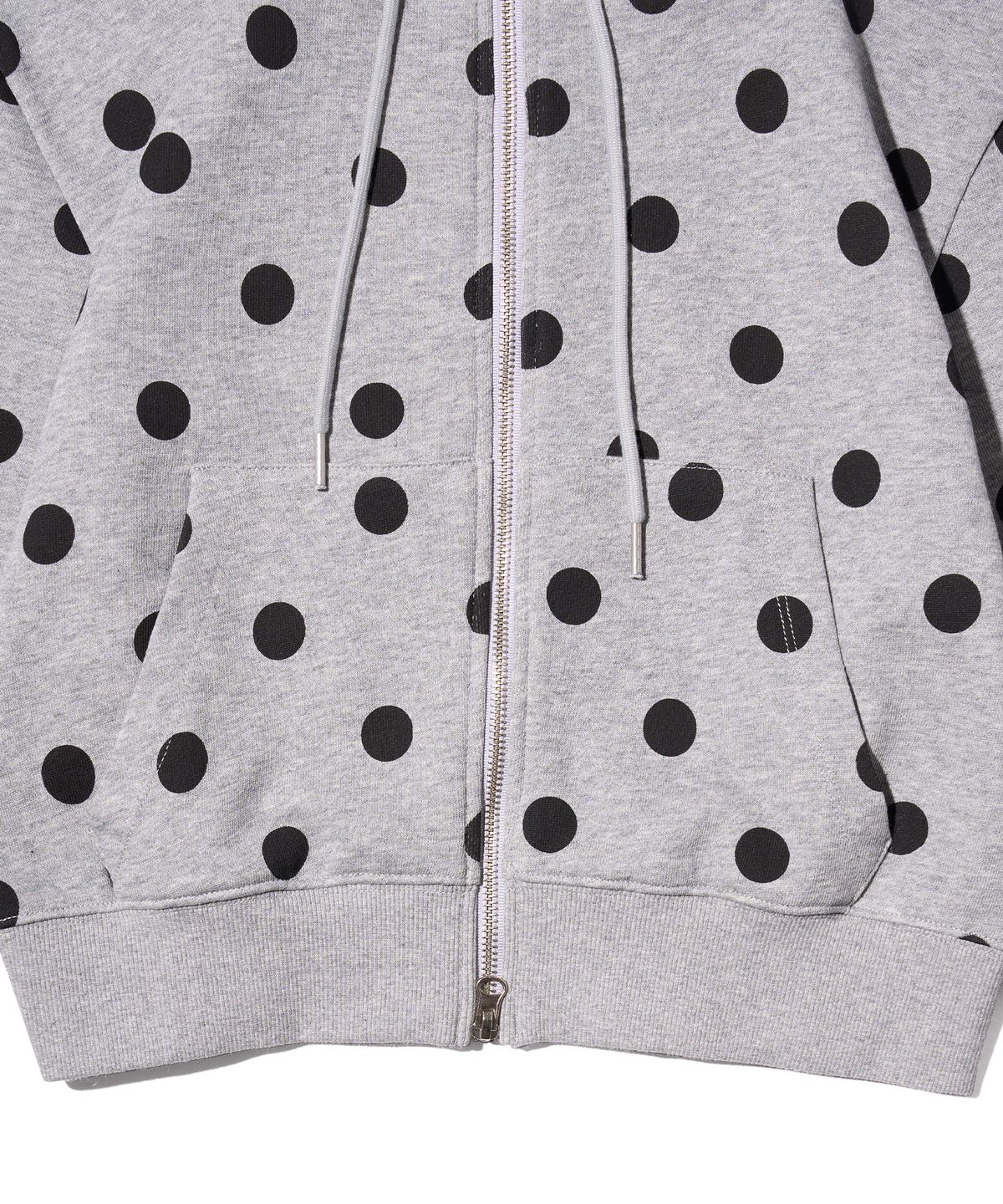 유희(YOUHEE) PETITE PATTERN HOOD ZIP-UP MELANGE GREY