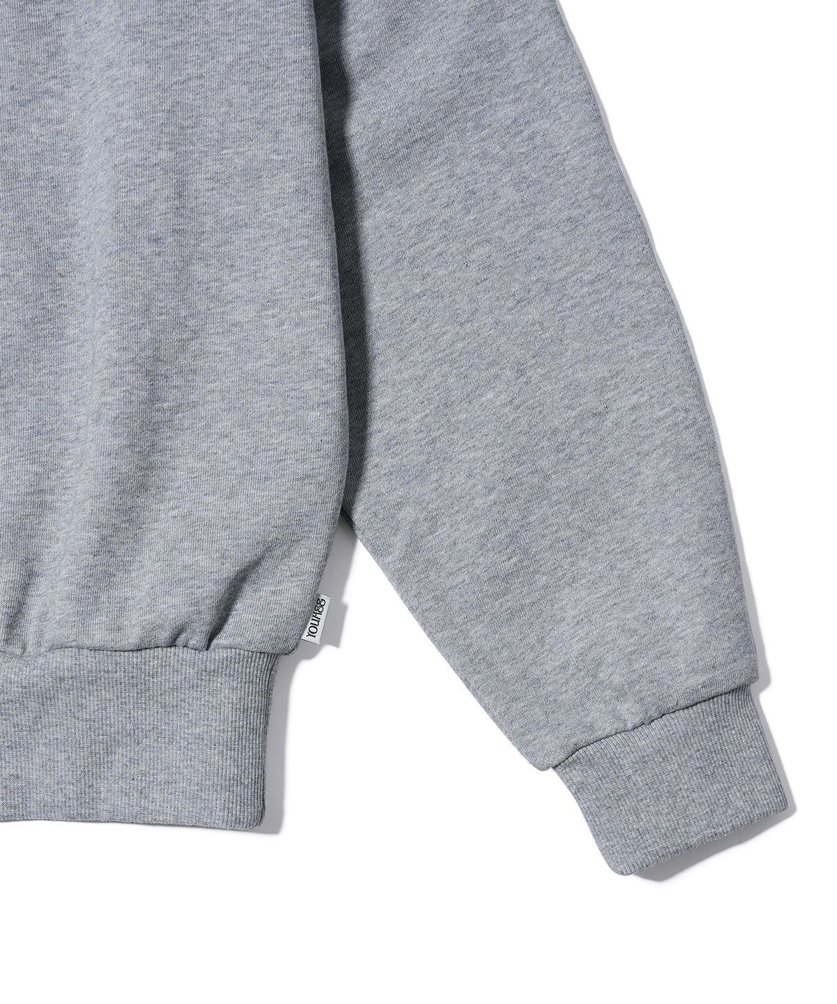 유희(YOUHEE) YOUHEETIC HOTFIX OFF-SHOULDER SWEATSHIRTS MELANGE GREY