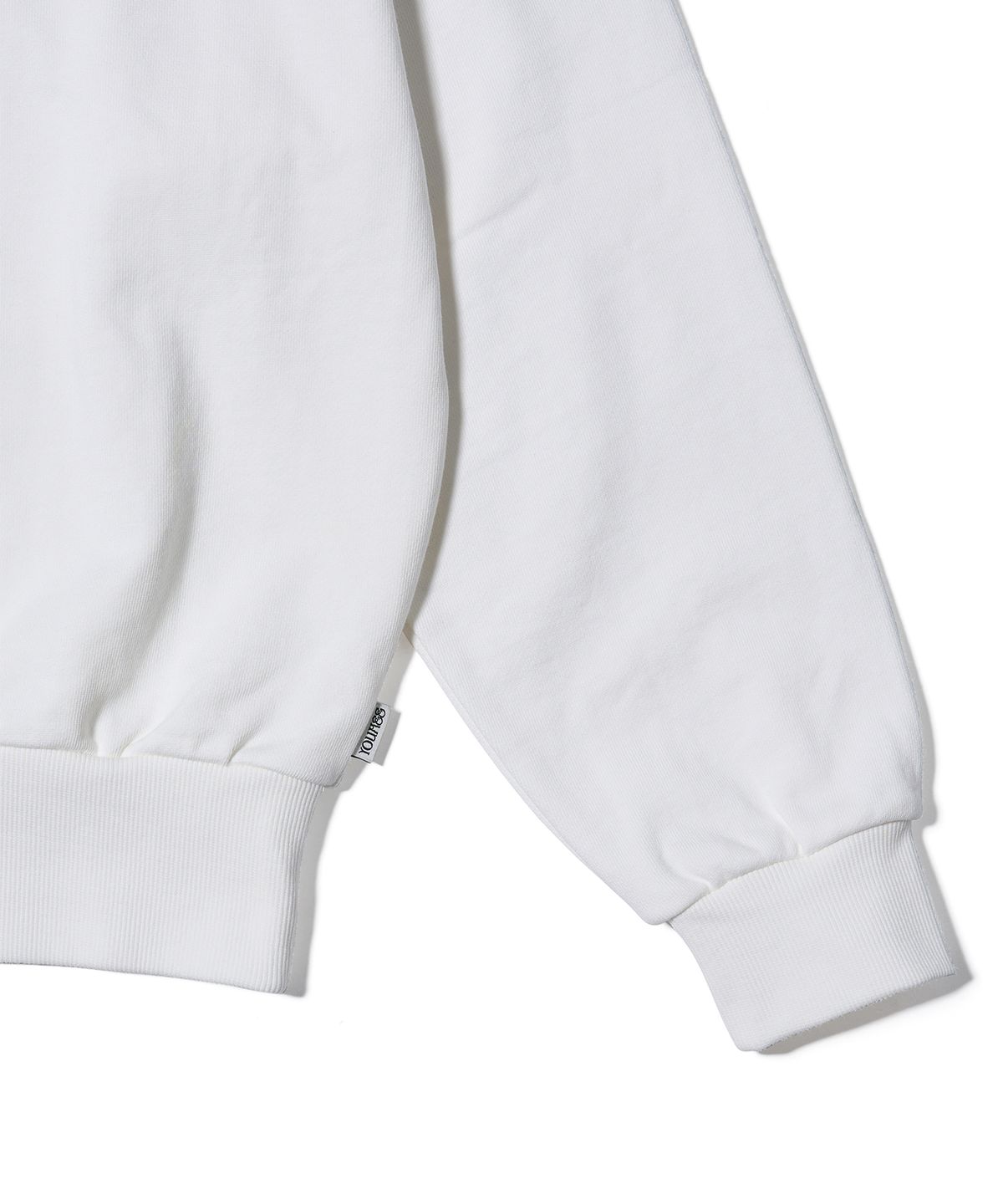 유희(YOUHEE) YOUHEETIC HOTFIX OFF-SHOULDER SWEATSHIRTS WHITE