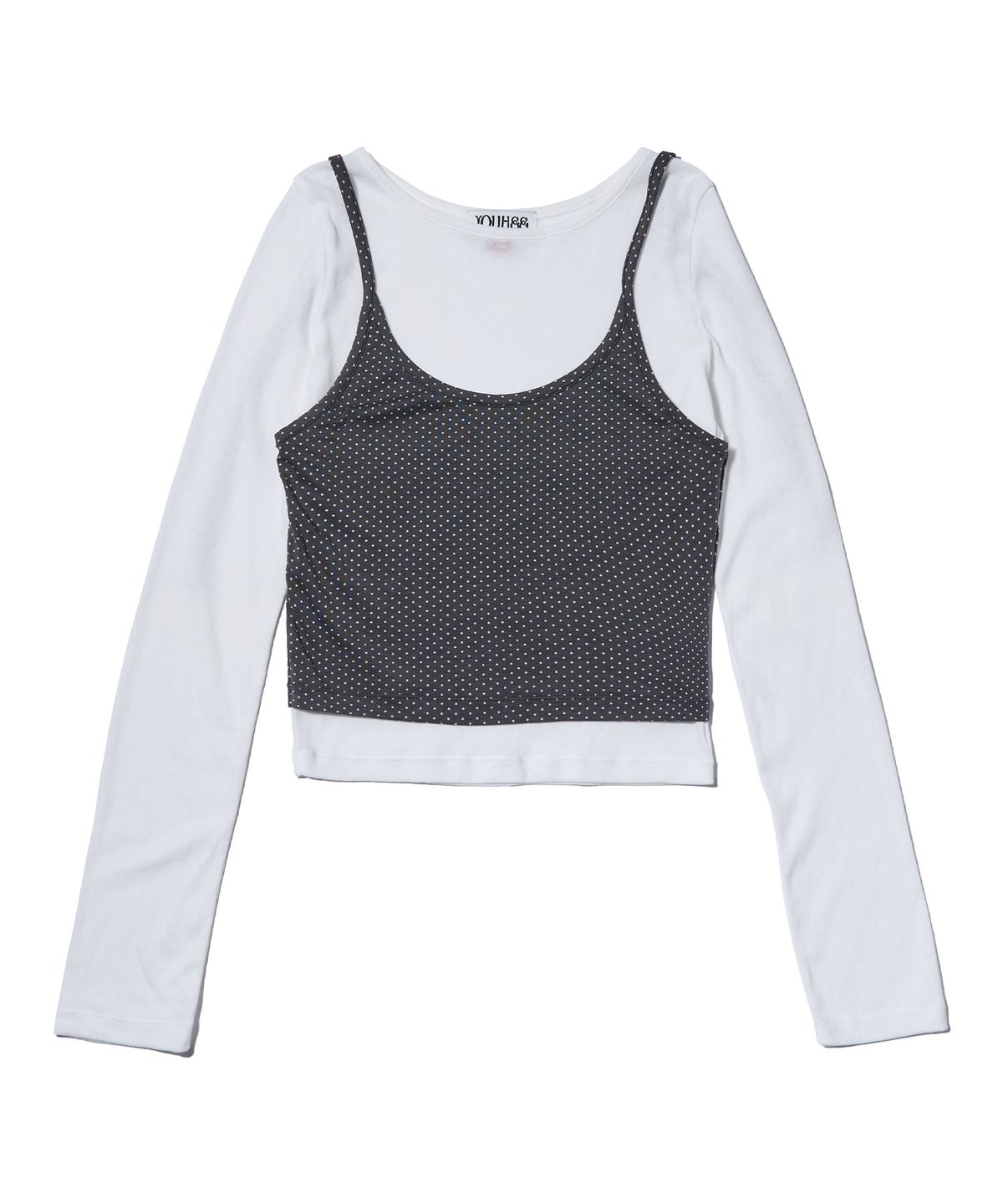 유희(YOUHEE) HALTER NECK LAYERED LONG SLEEVE WHITE