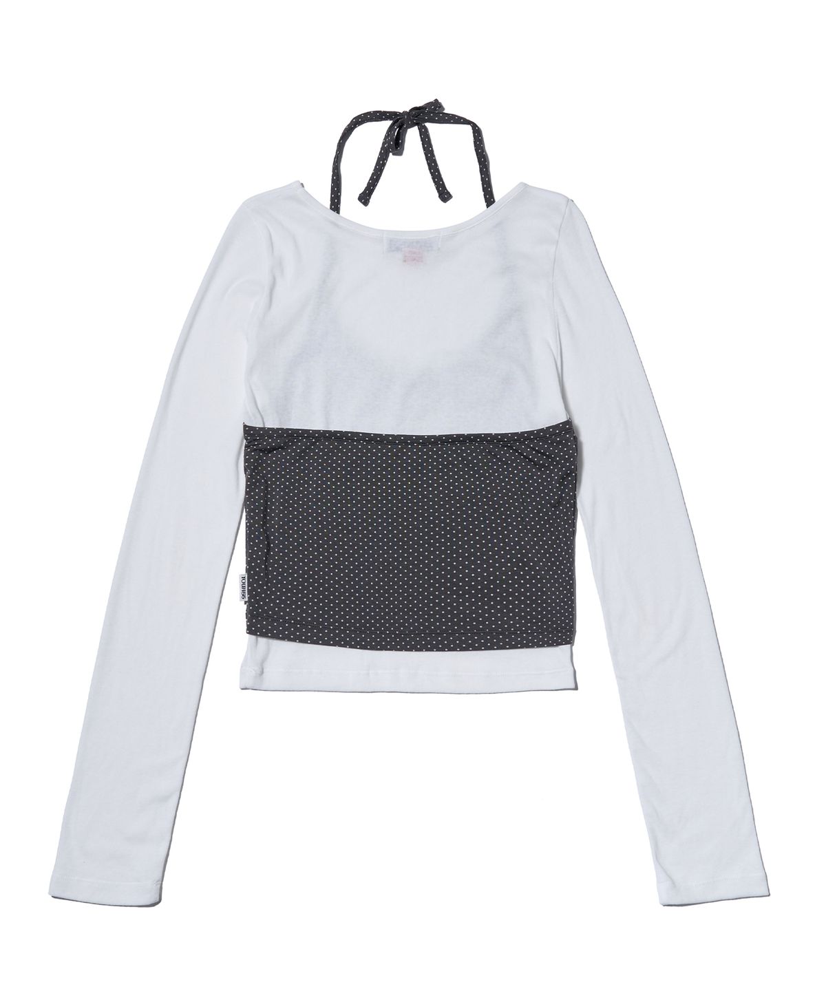 유희(YOUHEE) HALTER NECK LAYERED LONG SLEEVE WHITE