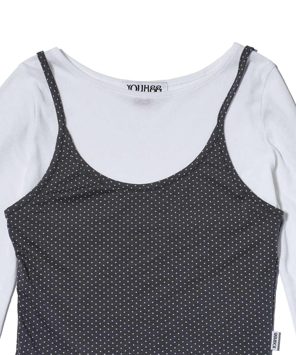 유희(YOUHEE) HALTER NECK LAYERED LONG SLEEVE WHITE