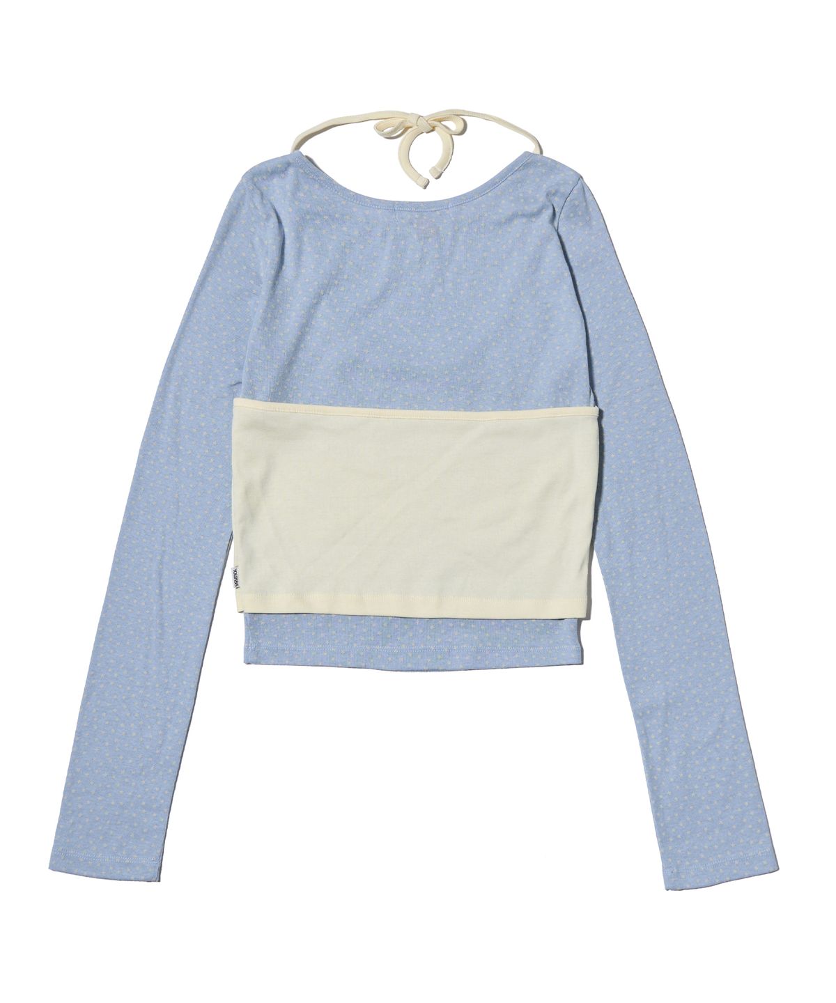 유희(YOUHEE) HALTER NECK LAYERED LONG SLEEVE LIGHT BLUE