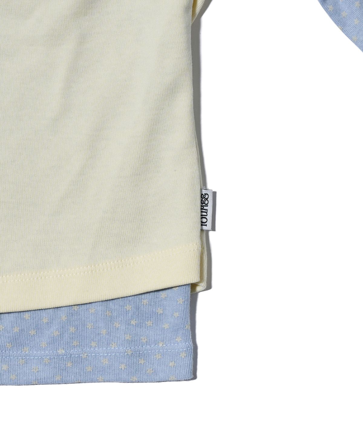 유희(YOUHEE) HALTER NECK LAYERED LONG SLEEVE LIGHT BLUE