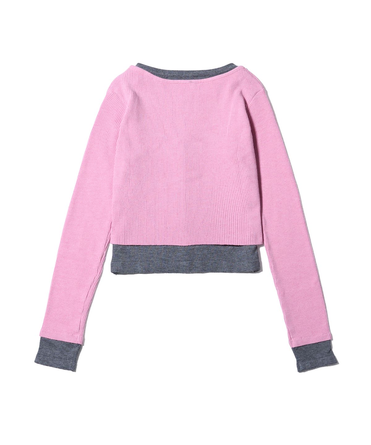 유희(YOUHEE) LAYERED CARDIGAN PINK