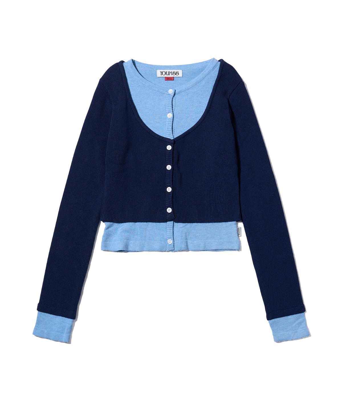 유희(YOUHEE) LAYERED CARDIGAN NAVY