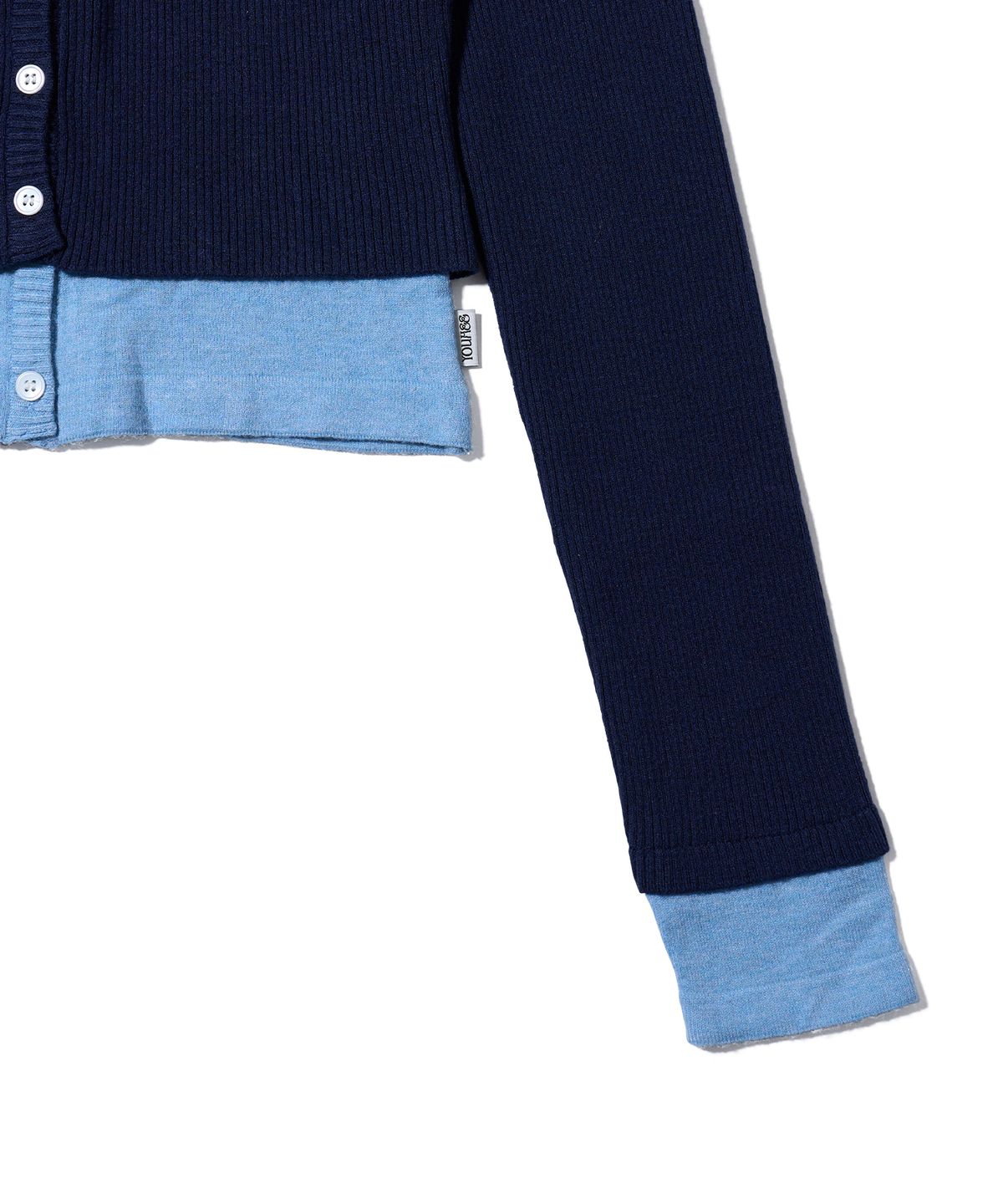 유희(YOUHEE) LAYERED CARDIGAN NAVY