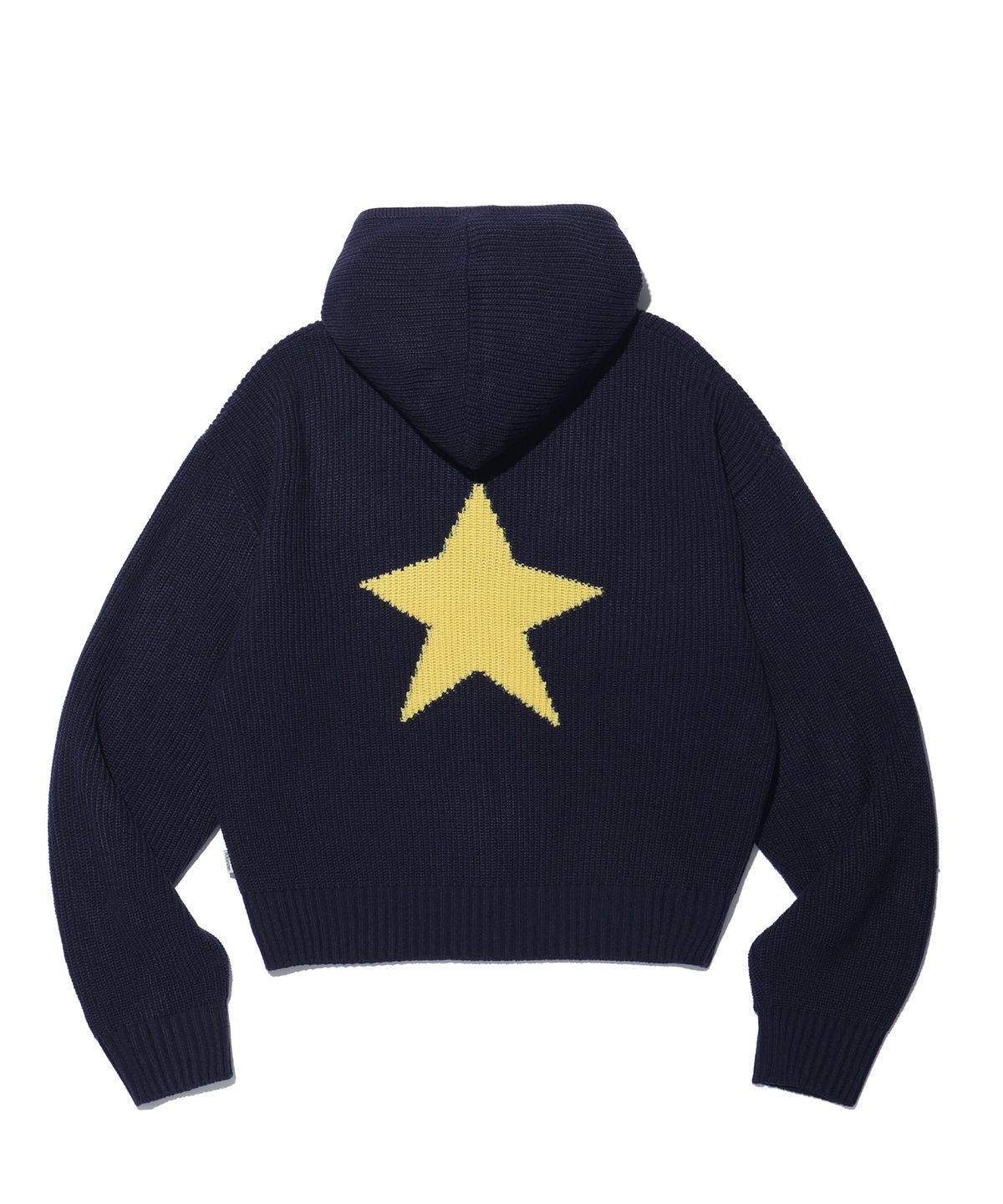 유희(YOUHEE) STAR KNIT HOODIE NAVY