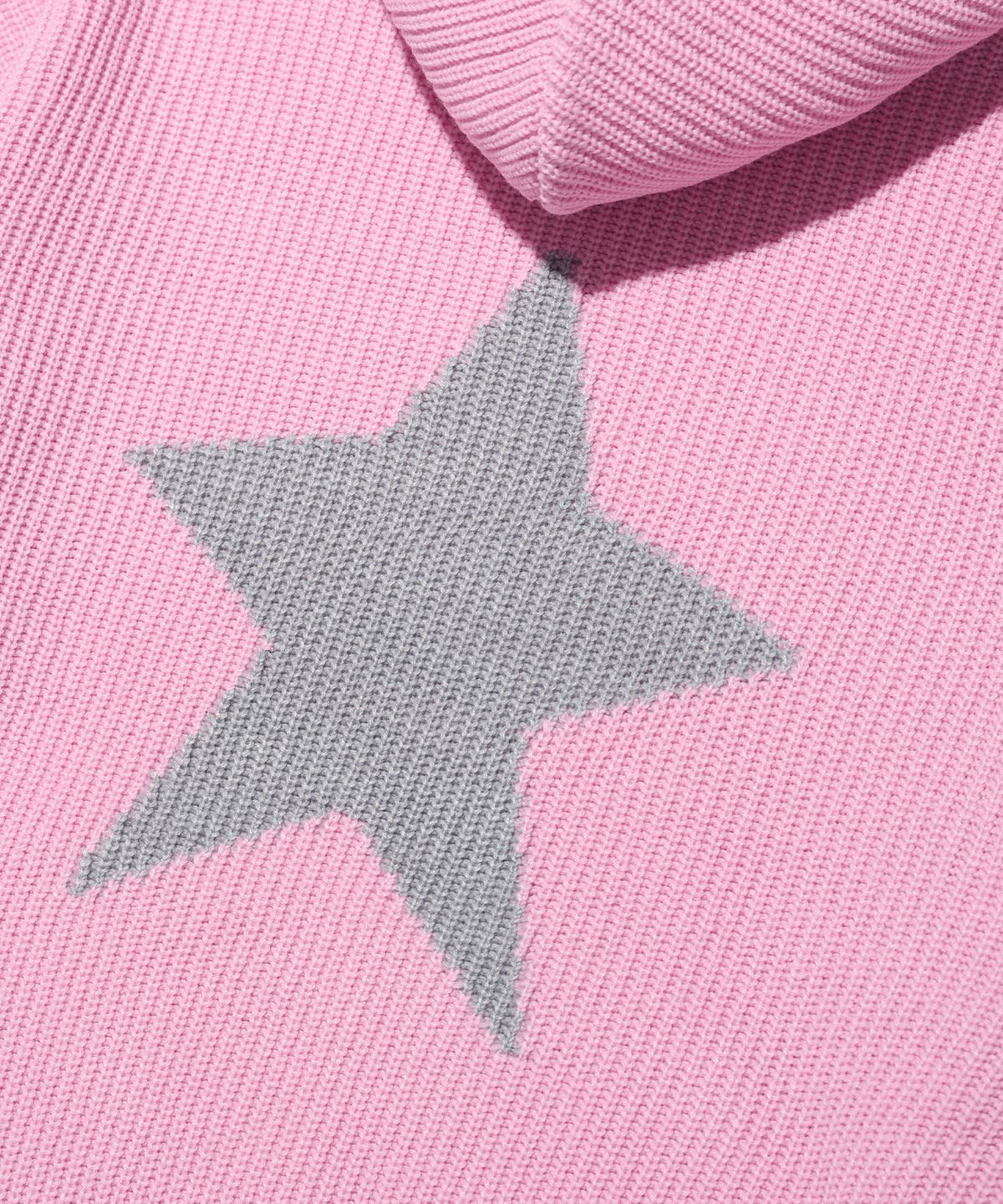 유희(YOUHEE) STAR KNIT HOODIE PINK