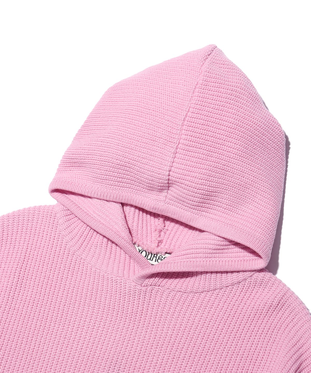 유희(YOUHEE) STAR KNIT HOODIE PINK