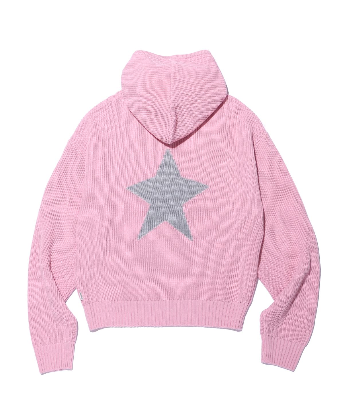 유희(YOUHEE) STAR KNIT HOODIE PINK