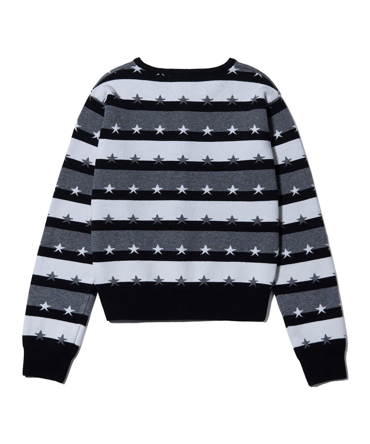 유희(YOUHEE) STAR STRIPE CARDIGAN BLACK