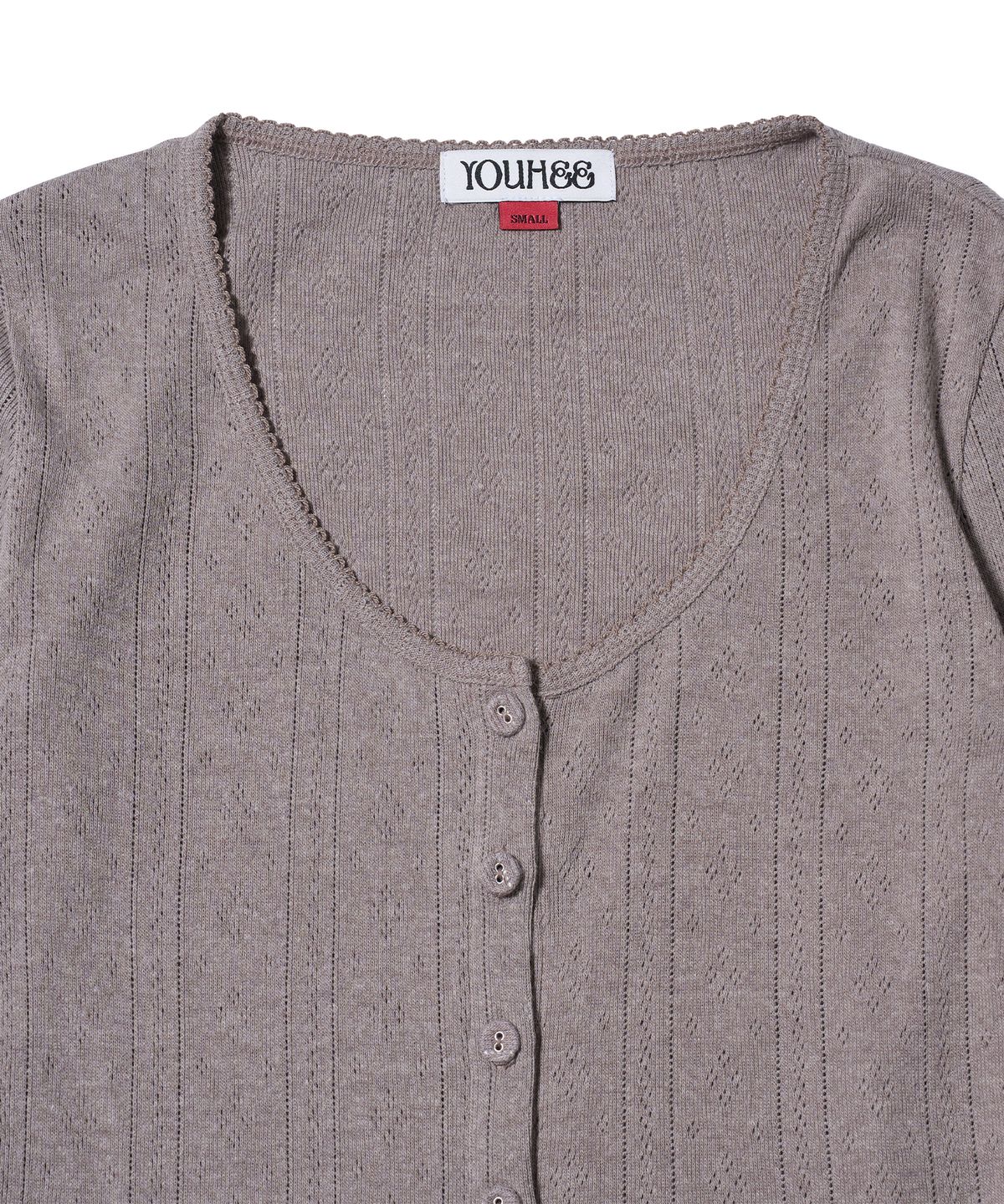 유희(YOUHEE) EYELET CARDIGAN BEIGE
