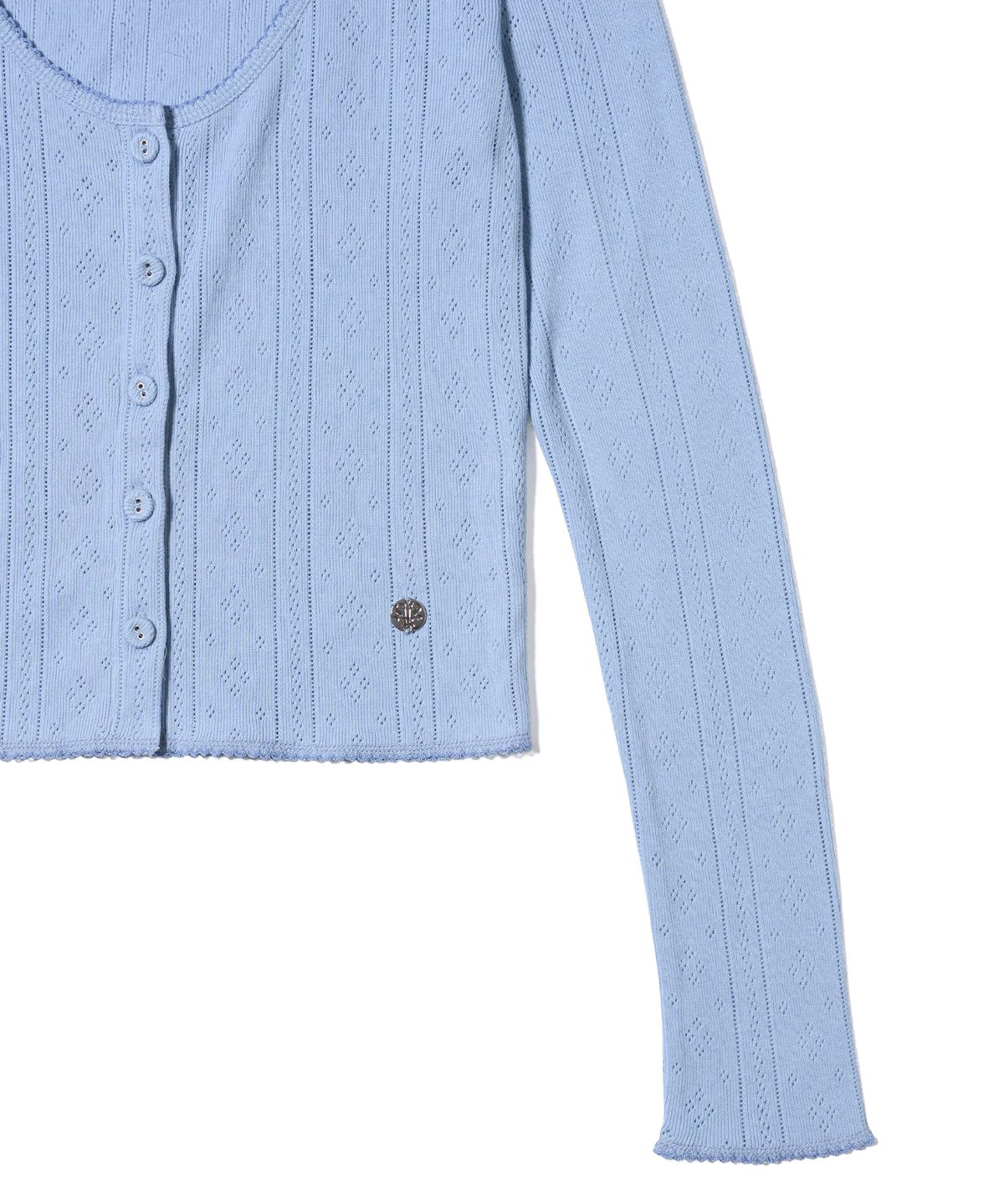 유희(YOUHEE) EYELET CARDIGAN LIGHT BLUE
