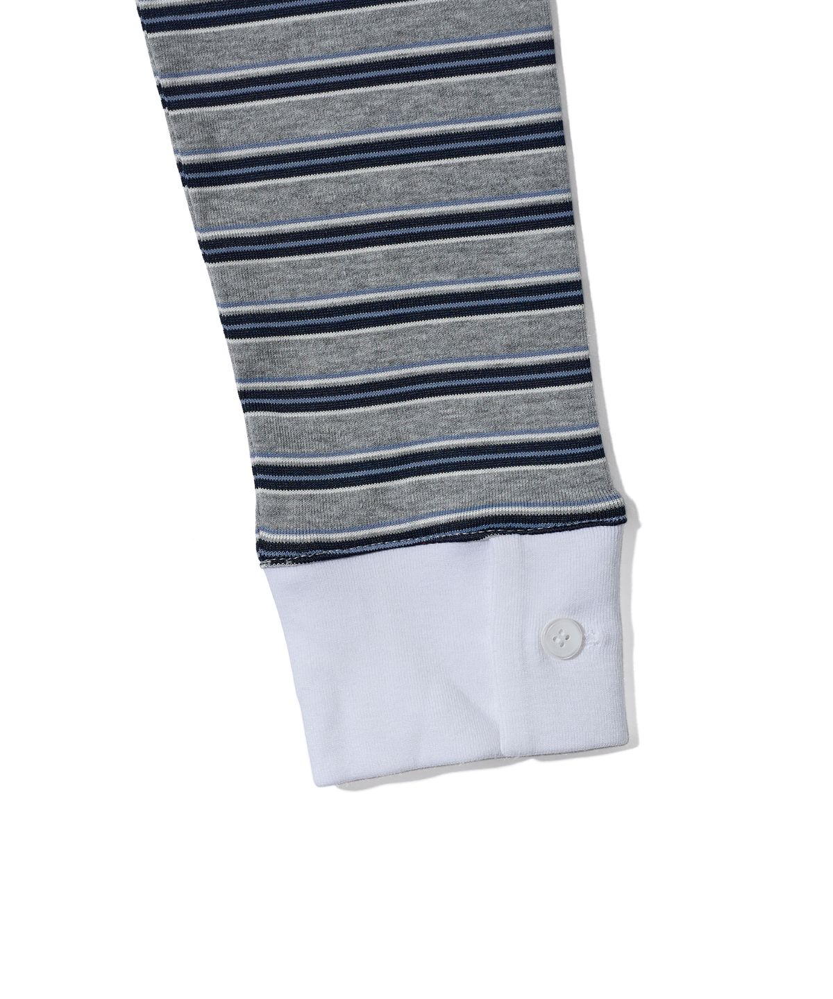 유희(YOUHEE) STRIPE LONG SLEEVE PK T-SHIRTS MELANGE GREY