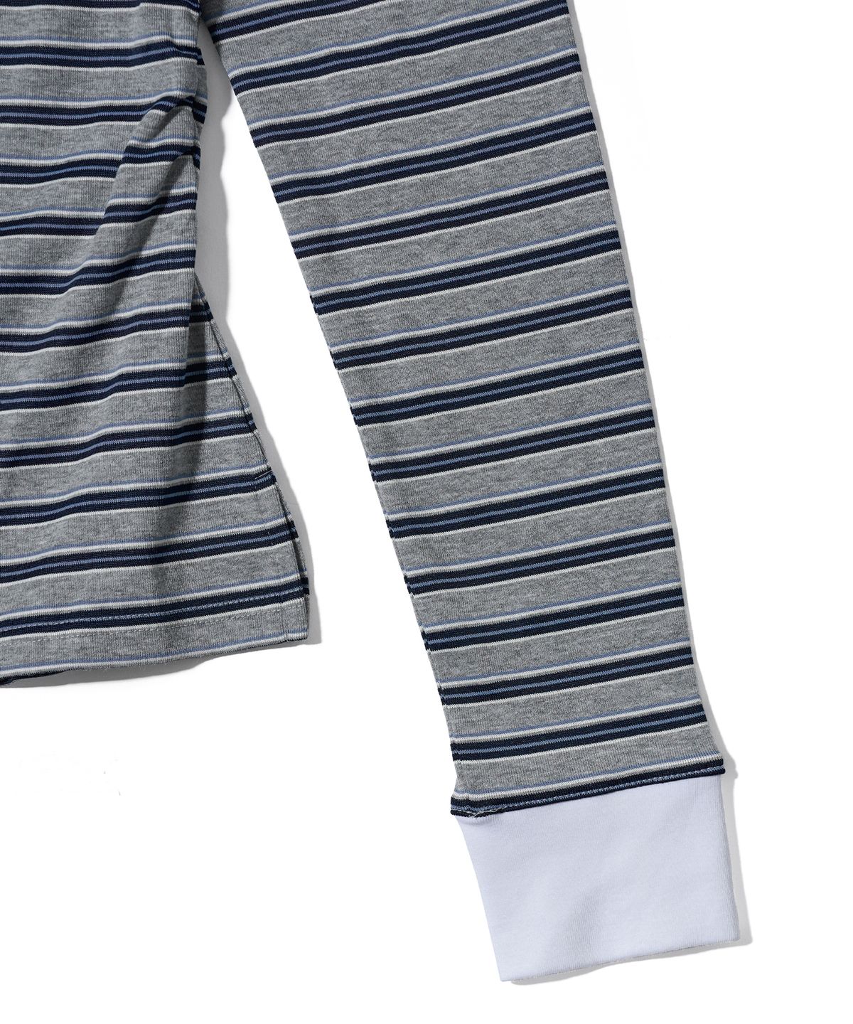 유희(YOUHEE) STRIPE LONG SLEEVE PK T-SHIRTS MELANGE GREY