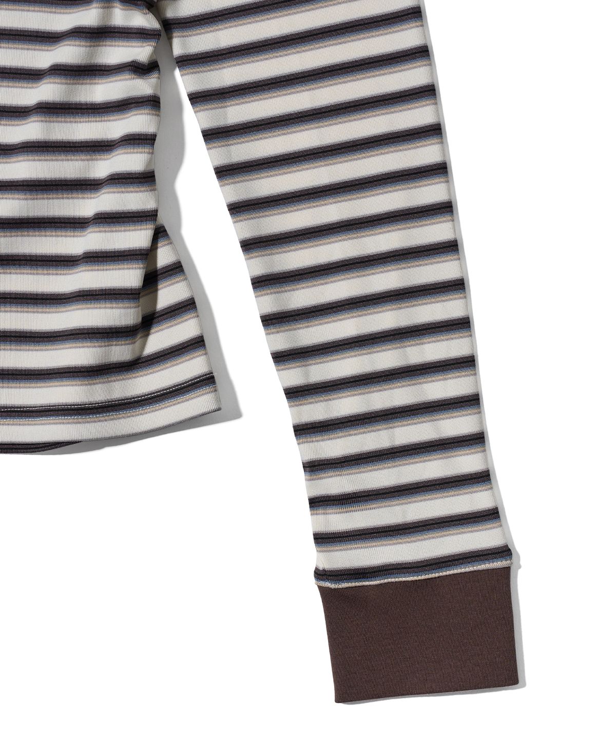 유희(YOUHEE) STRIPE LONG SLEEVE PK T-SHIRTS BROWN