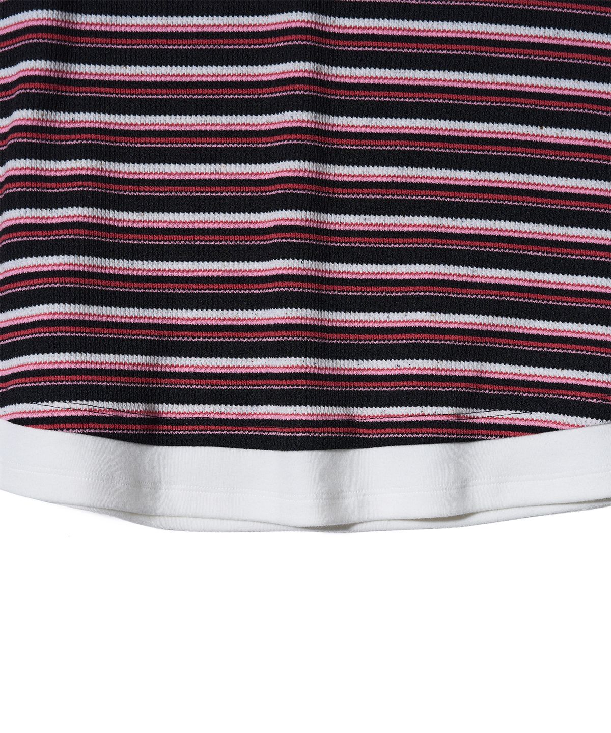 유희(YOUHEE) STRIPE OFF-SHOULDER DRESS PINK
