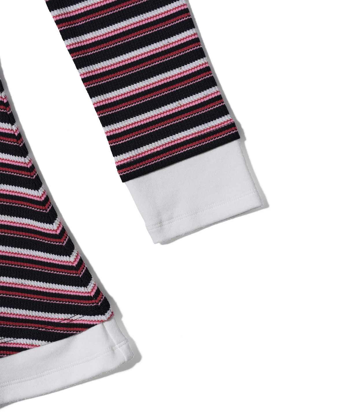 유희(YOUHEE) STRIPE OFF-SHOULDER DRESS PINK