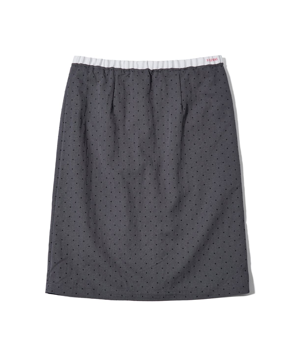 유희(YOUHEE) POLKA DOT LAYERED MIDI SKIRT CHARCOAL
