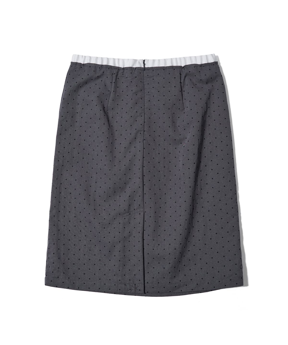 유희(YOUHEE) POLKA DOT LAYERED MIDI SKIRT CHARCOAL