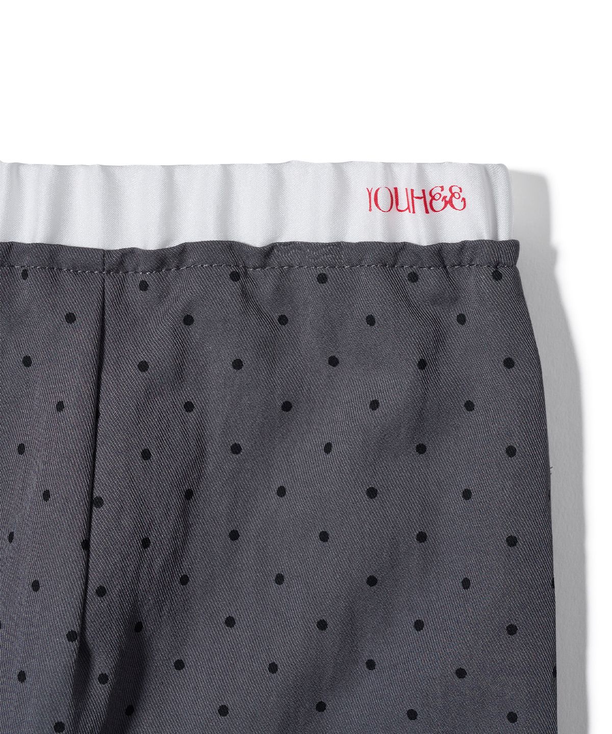 유희(YOUHEE) POLKA DOT LAYERED MIDI SKIRT CHARCOAL