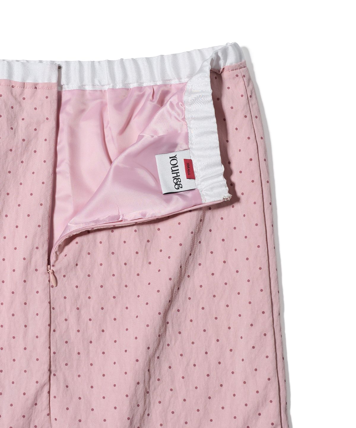유희(YOUHEE) POLKA DOT LAYERED MIDI SKIRT PINK