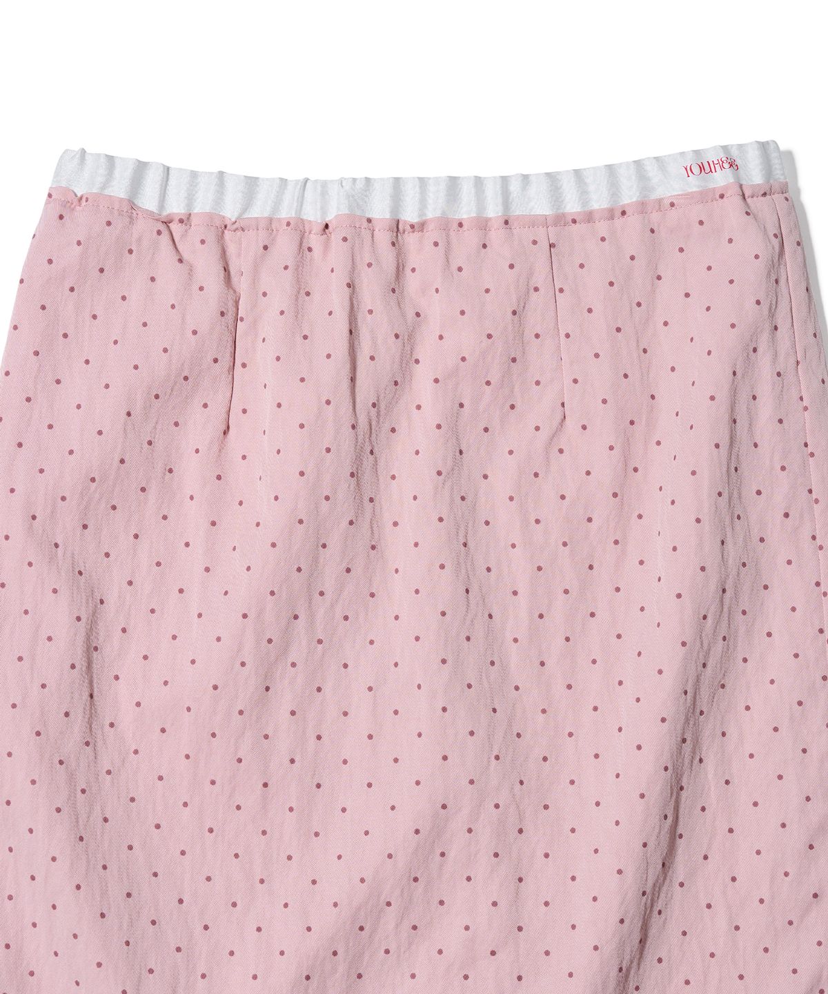 유희(YOUHEE) POLKA DOT LAYERED MIDI SKIRT PINK