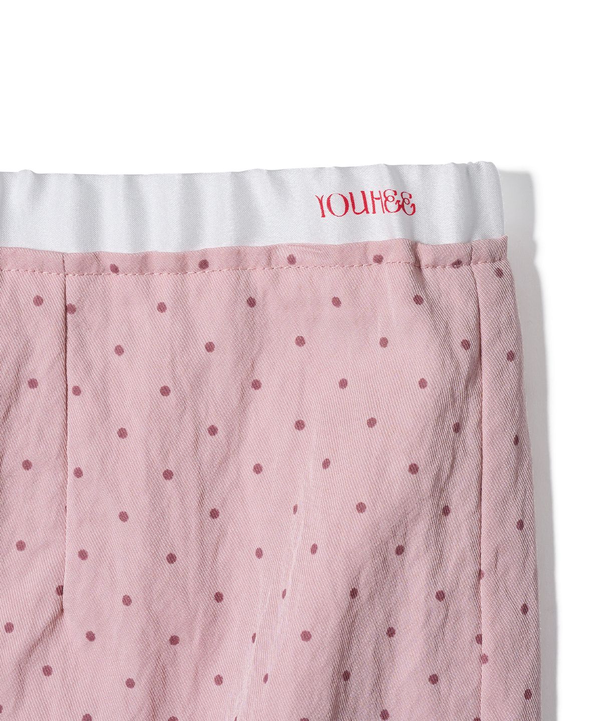 유희(YOUHEE) POLKA DOT LAYERED MIDI SKIRT PINK