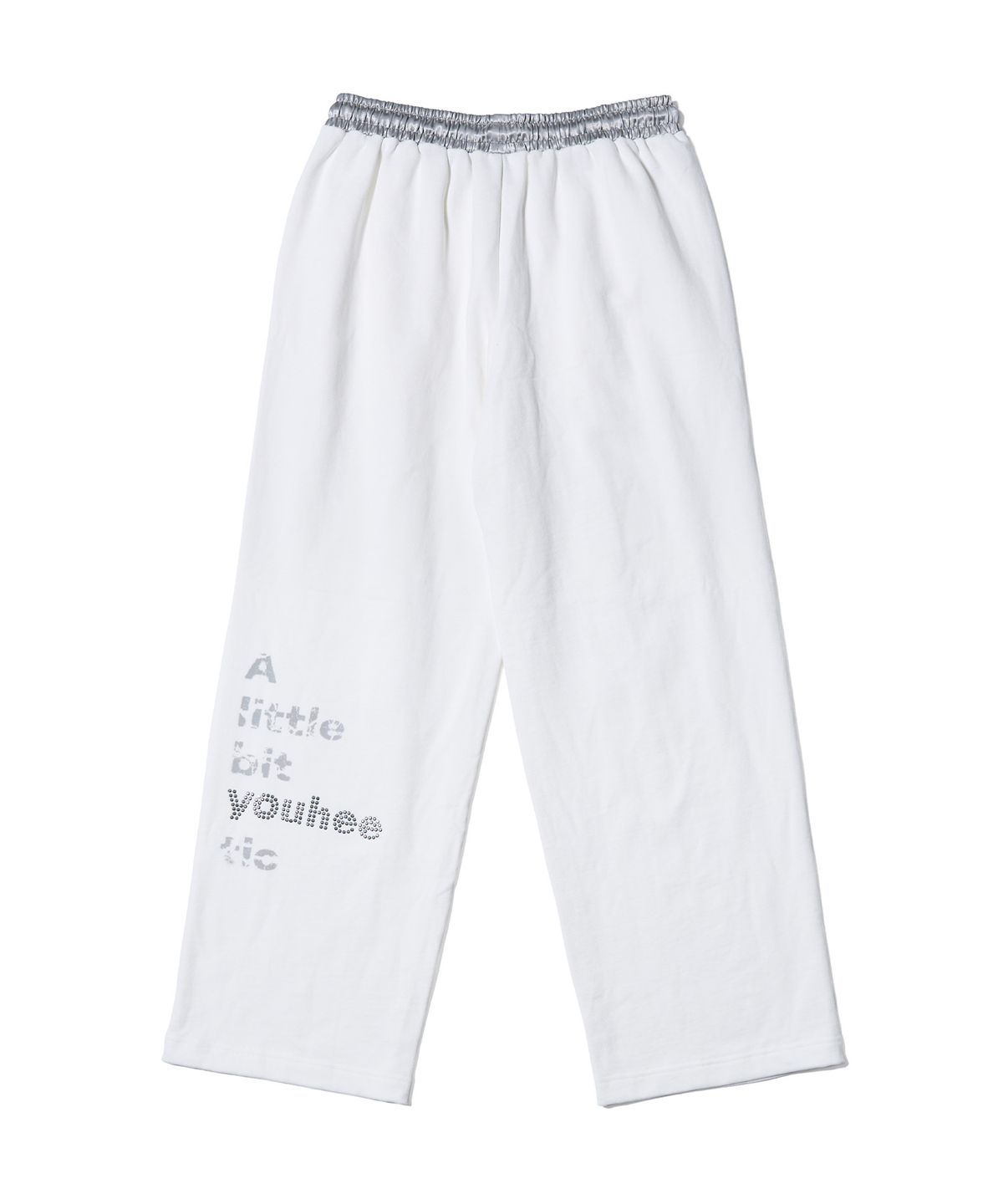 유희(YOUHEE) YOUHEETIC HOTFIX SWEATPANTS WHITE