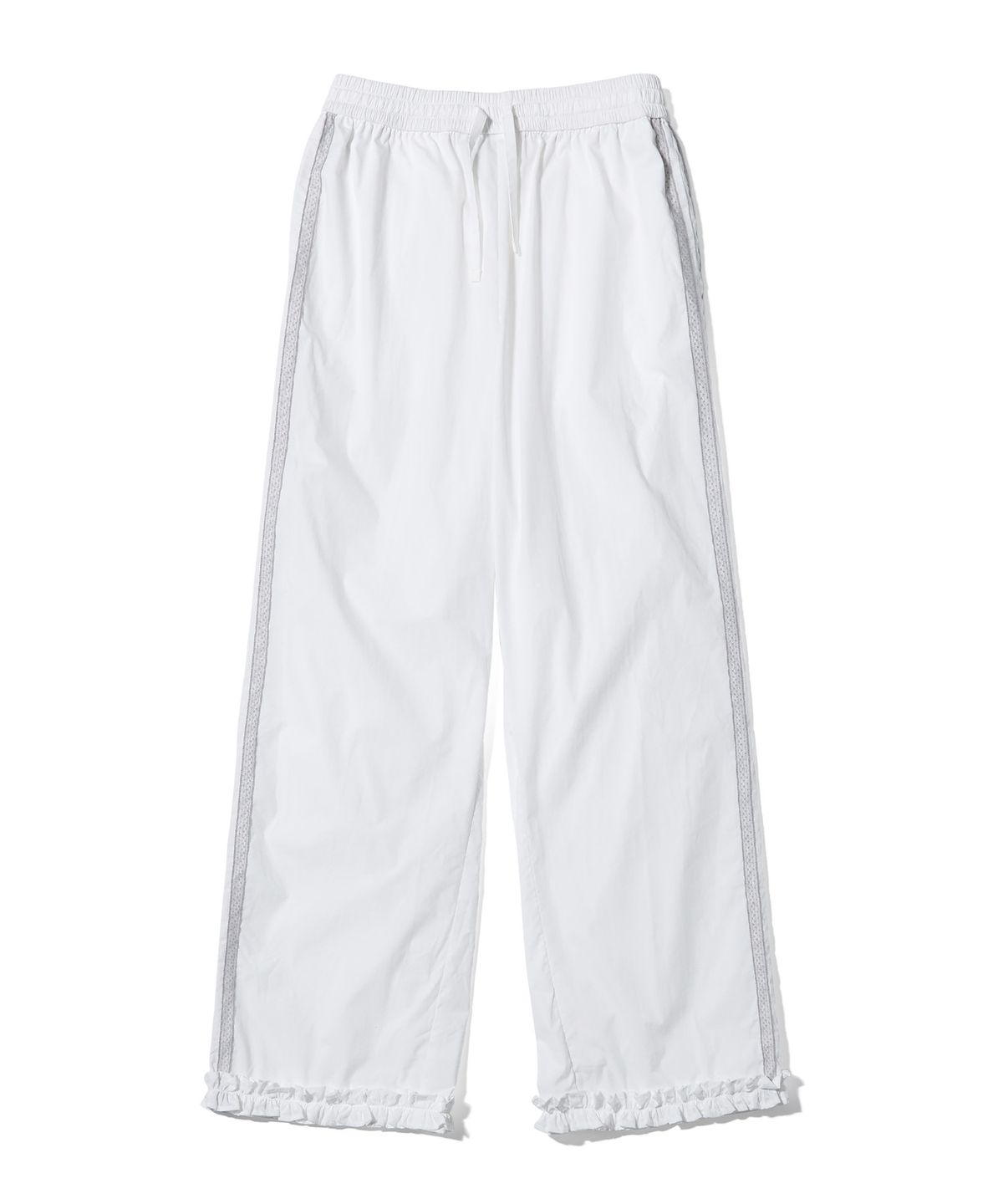 유희(YOUHEE) RUFFLE DETAILED BANDING PANTS WHITE