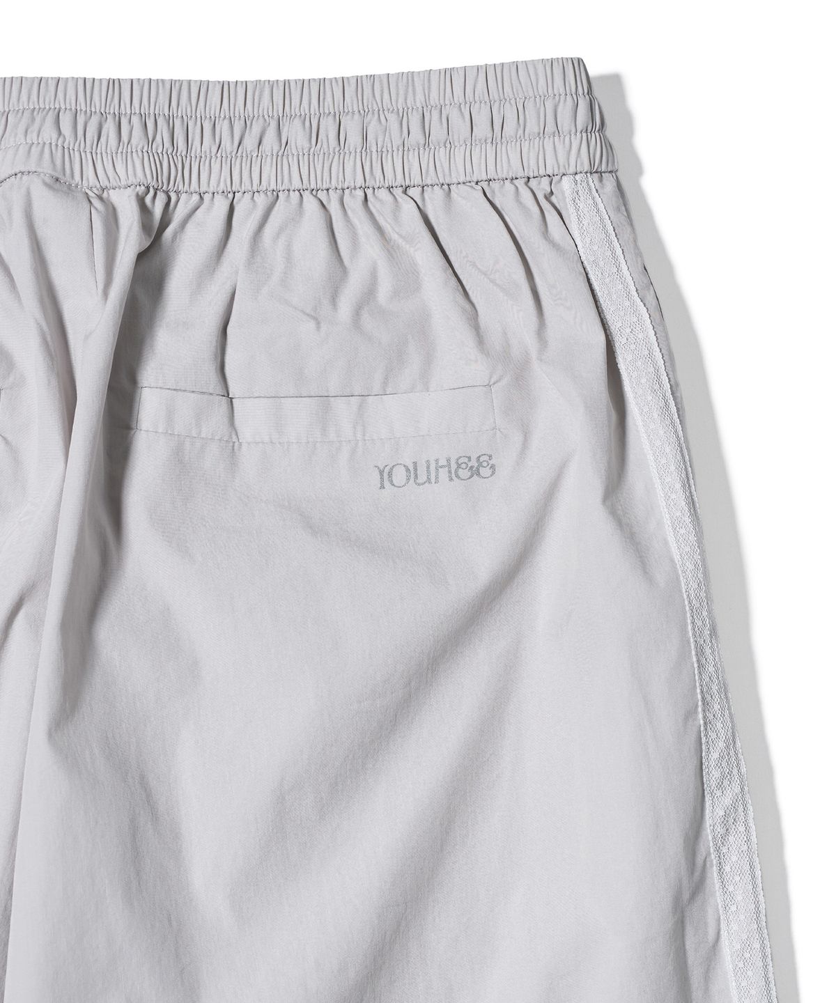 유희(YOUHEE) RUFFLE DETAILED BANDING PANTS GREY