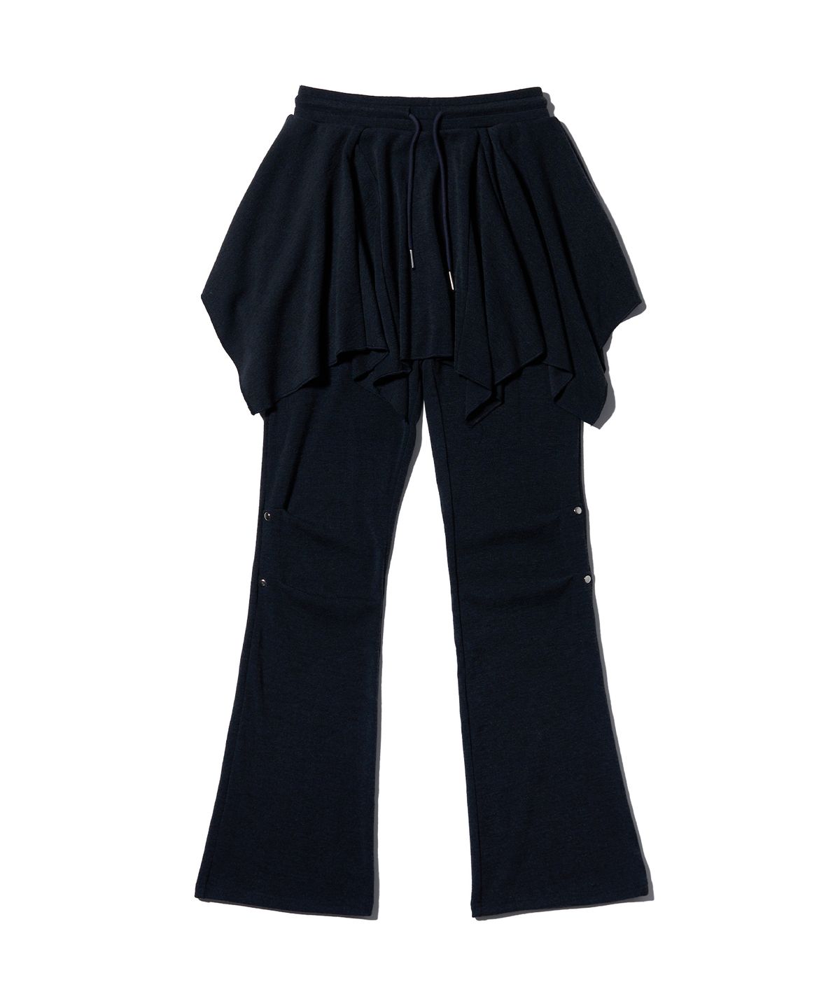 유희(YOUHEE) FLARE LAYERED SKIRT PANTS CHARCOAL