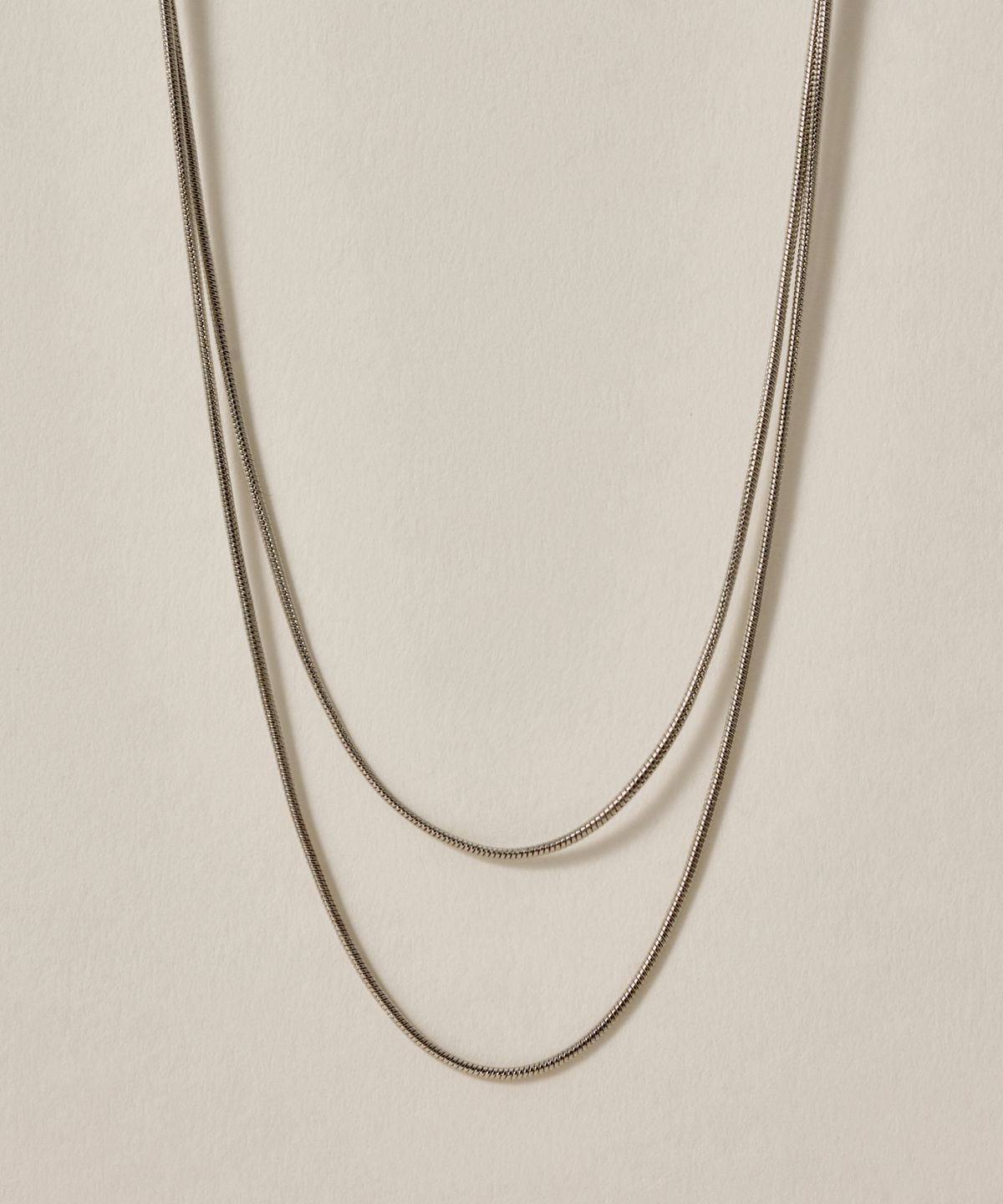 노비스도쿄(NOVICE TOKYO) 라운드 체인 목걸이 2종 세트 Round Chain Necklace 2 set［Stainless］/ Silver