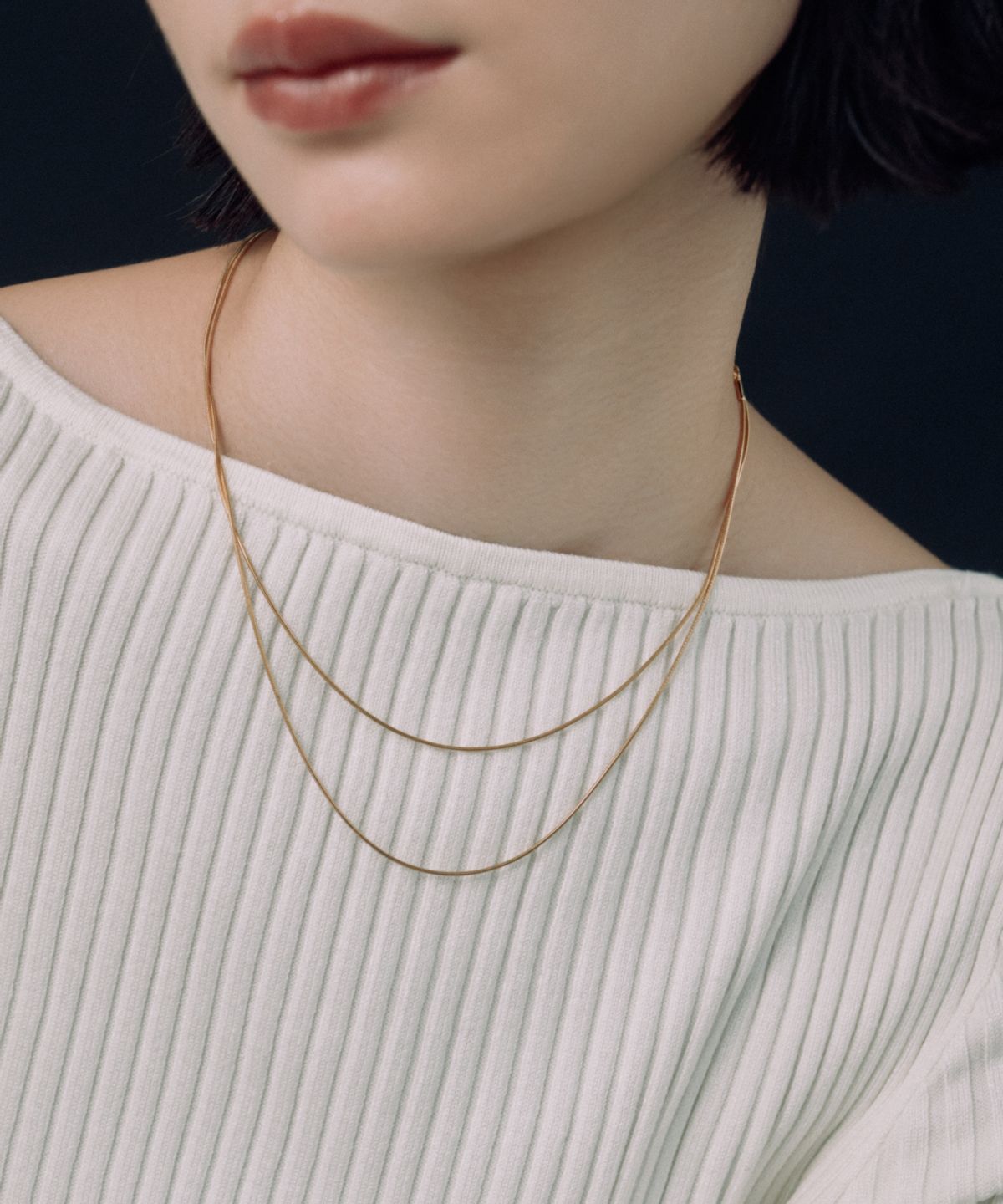 노비스도쿄(NOVICE TOKYO) 라운드 체인 목걸이 2종 세트 Round Chain Necklace 2 set［Stainless］/ Gold