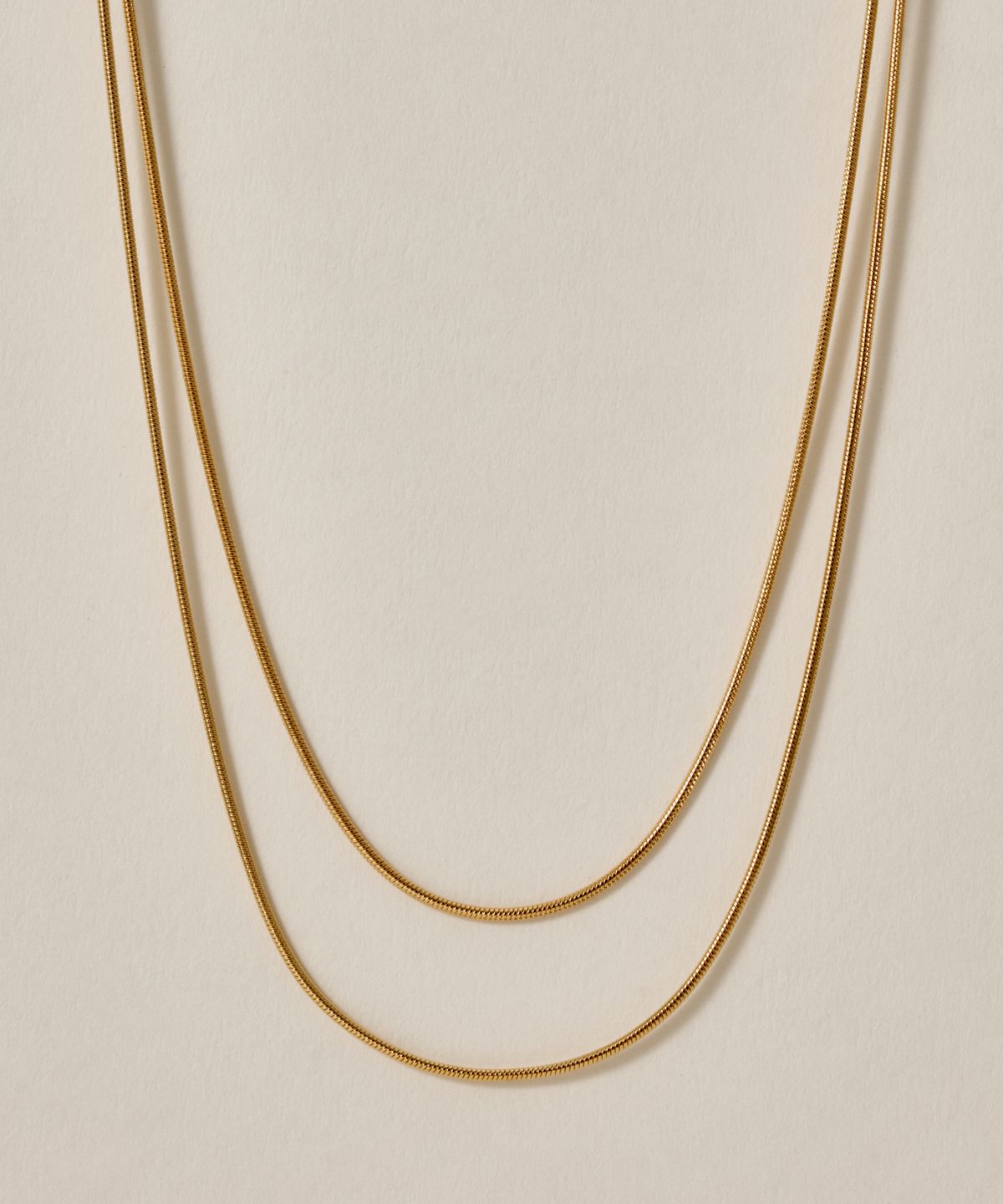 노비스도쿄(NOVICE TOKYO) 라운드 체인 목걸이 2종 세트 Round Chain Necklace 2 set［Stainless］/ Gold
