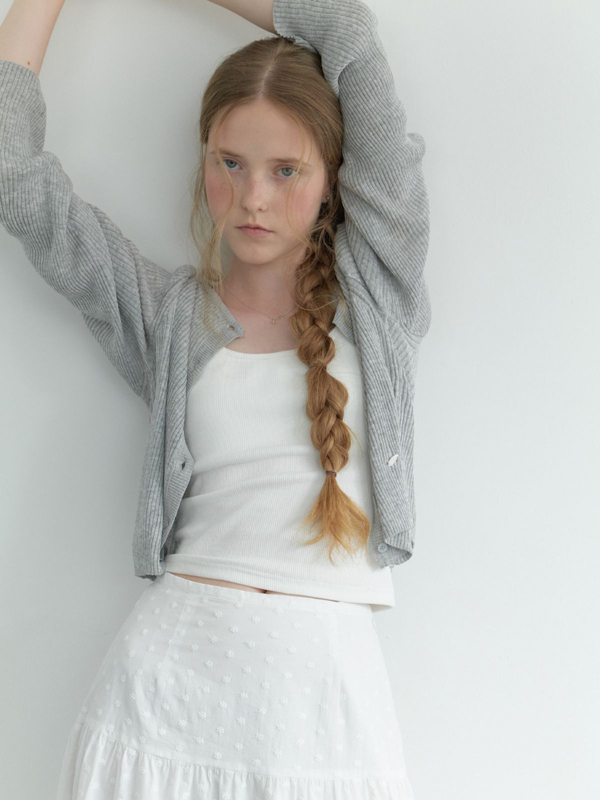 리엘(RE L) Boboli summer cardigan (melange gray)
