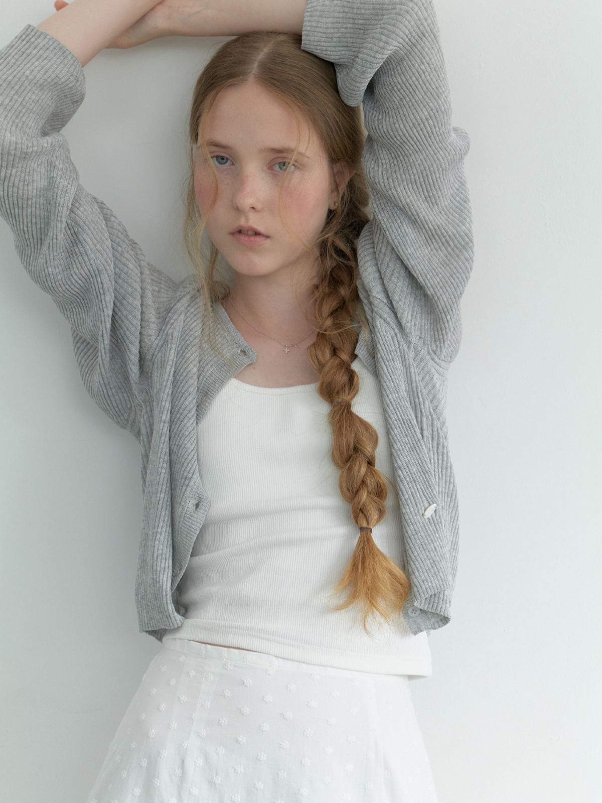 리엘(RE L) Boboli summer cardigan (melange gray)
