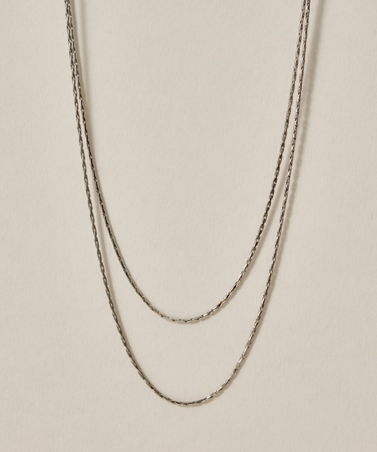 노비스도쿄(NOVICE TOKYO) 오버랩 체인 목걸이 2세트 Overlap Chain Necklace 2 set［Stainless］/ Silver
