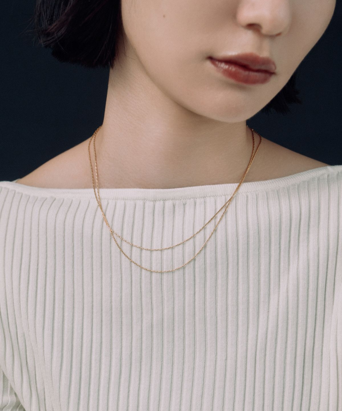 노비스도쿄(NOVICE TOKYO) 오버랩 체인 목걸이 2세트 Overlap Chain Necklace 2 set［Stainless］/ Gold