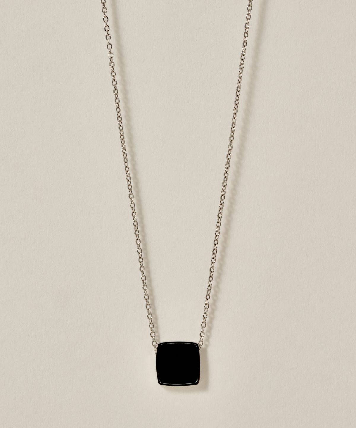 노비스도쿄(NOVICE TOKYO) 오닉스 펜던트 목걸이 Onyx Pendant Necklace［Stainless］/ Silver